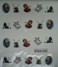 Tatuaj transfer pe baza de apa sticker pentru unghii Frozen BLE 1982 foto