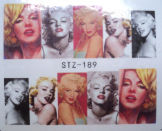 Tatuaj transfer pe baza de apa sticker pentru unghii Marilyn Monroe STZ 189 foto