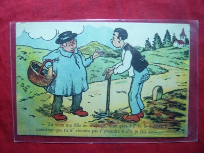 Ilustrata comica Casatorie -Avertisment ! - piesa de autor , Franta foto