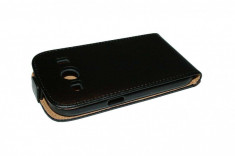 Husa Samsung Galaxy Ace 4 G357FZ - Flip flexi slim - piele eco - culoare negru foto