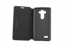 Husa LG G4, Carte, piele Eco, neagra foto