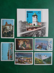 Romania 1978 LP 960 si 961 - serie si colita nestamp. MNH &amp;quot;Obiective turistice&amp;quot; foto