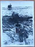 Post de observatie german de pe frontul de est , fotografie originala din razboi