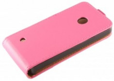 Husa Nokia Lumia 530, Piele eco, Elegance flip , roz foto