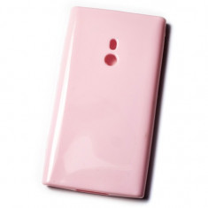 Husa silicon, Nokia Lumia N800, roz pal foto