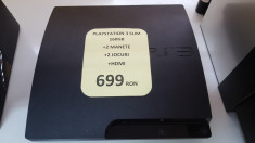 PS3 SLIM SONY CECH-3004A 160 GB +2MANETE+2 JOCURI(LEF) foto