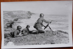 Un aruncator Brandt romanesc pe malul marii de Azov ,1942 , fotografie originala foto