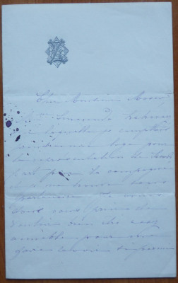 Scrisoare Zoe Mavrocordat Sturdza , sotia Princip. Mihail Sturdza , legionara foto