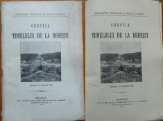 Chestia tunelului de la Beresti , 1909 , cu 4 profiluri si grafice foto