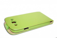 Husa Samsung Galaxy S3 i9300 model SLIM POCKET din Piele ECO Verde foto