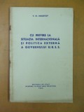 Situatia internationala si politica externa a guvernului U.R.S.S. Bucuresti 1955