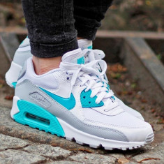 Adidasi Nike AIR MAX 90 airmax Dama/women Alb Turcoaz foto