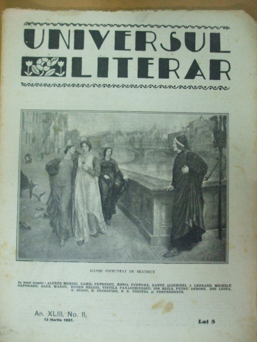 Universul literar 13 martie 1927 pictura A. Moscu A. Baesu