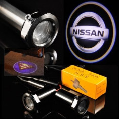 Nissan, set LED logo laser auto, portiera, pe timp de noapte, welcome light foto