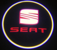 Seat, set LED logo laser auto, portiera, pe timp de noapte, welcome light foto