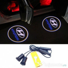 Hiunday, set LED logo laser auto, portiera, pe timp de noapte, welcome light foto