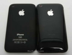 Pachet Capac spate iPhone 3G original alb negru + folie sticla foto