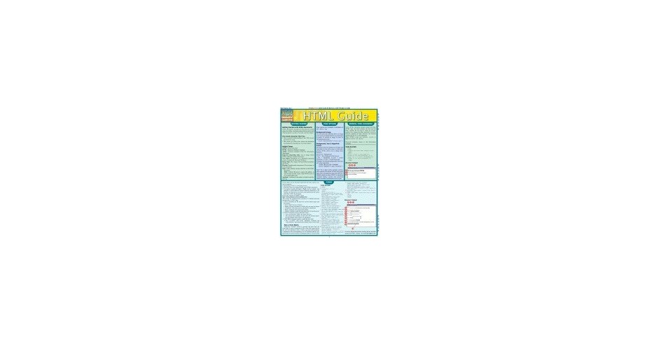 HTML Guide Laminated Reference Chart | arhiva Okazii.ro