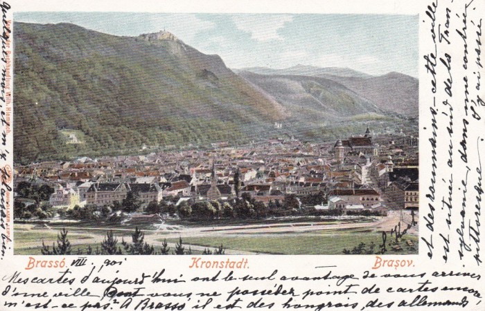 BRASOV BRASSO VEDERE GENERALA KRONSTADT CLASICA CIRCULATA 1901