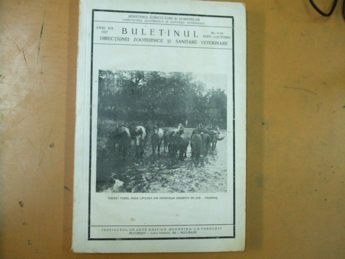 Buletinul directiei zootehnice si sanitare veterinare Bucuresti 1927