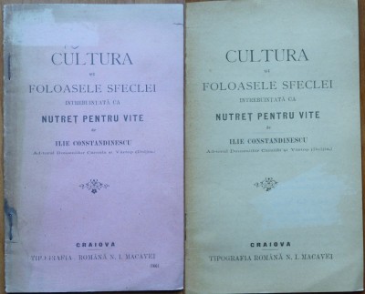 Cultura si foloasele sfeclei intrebuintata ca nutret pentru vite , Craiova ,1906 foto