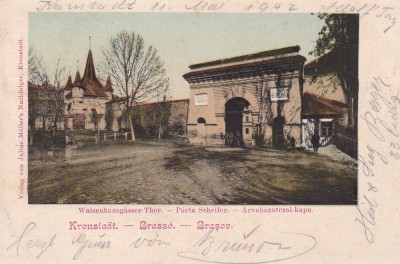 BRASOV POARTA SCHEILOR CLASICA CIRCULATA 1902 foto