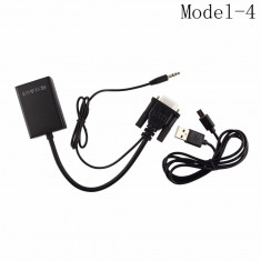 Adaptor Convertor VGA + jack audio la HDMI model 2019, vga la hdmi