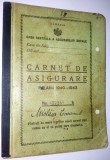 Carnet de asigurare pe anii 1940 - 1943