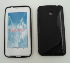 Toc silicon S-Case Nokia Lumia 630 / Nokia Lumia 635 Negru foto