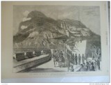 Grafica 29 aprilie 1876 The Graphic Gibraltar print Wales cai armata cazemata