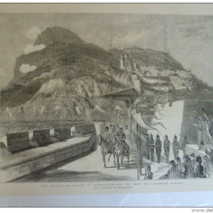 Grafica 29 aprilie 1876 The Graphic Gibraltar print Wales cai armata cazemata