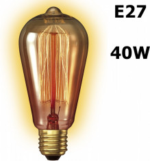 Edison Line Vintage 40W E27 Bec Decorativ 130 LUM CA019 foto