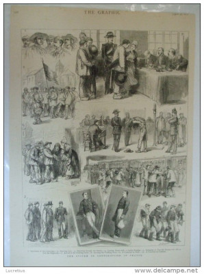 Grafica 22 aprilie 1876 The Graphic sistem inrolare armata Franta foto