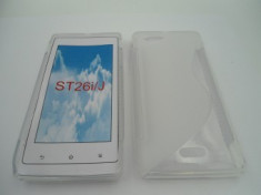 Toc silicon S-Case Sony Xperia J Transparent foto