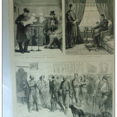 Grafica 1876 The Graphic Constantinopole tren femei musulmane politie temnita