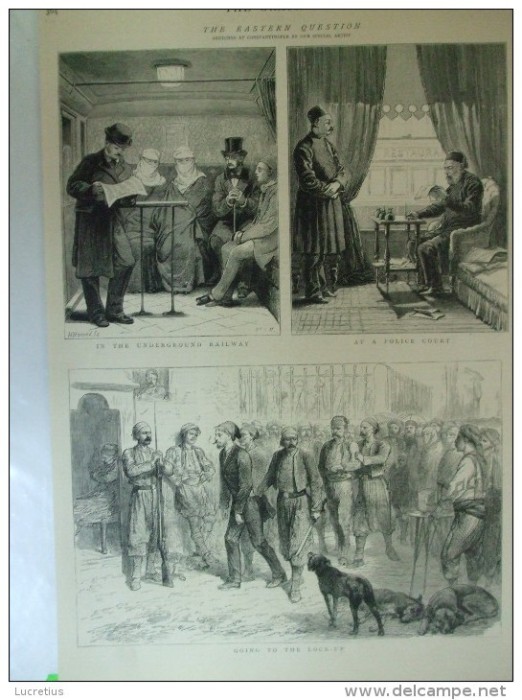 Grafica 1876 The Graphic Constantinopole tren femei musulmane politie temnita