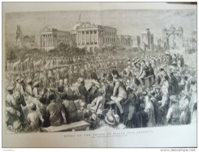 Grafica 22 ianuarie 1876 The Graphic print Wales Calcutta India palat cai foto