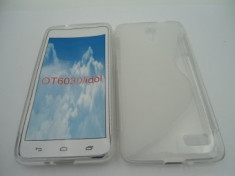 Toc silicon S-Case Orange San Remo / Alcatel One Touch Idol OT-6030D Transparent foto