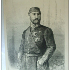 Grafica 15 aprilie 1876 The Graphic sultan Turcia Abdul - Aziz Khan