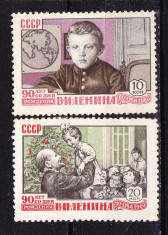 Timbre RUSIA 1960 = ANIV. 90 ANI V.I. LENIN, NESTAMPILATE FARA GUMA foto