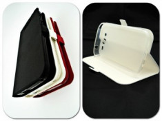 Husa FlipCover Stand Magnet Huawei Ascend Y330 Alb foto