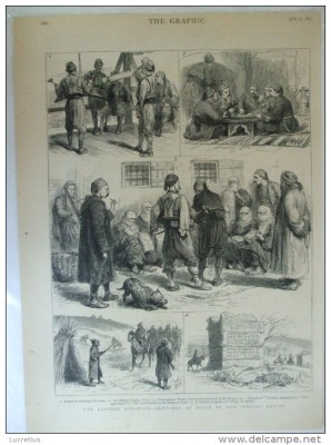 Grafica 17 feb 1877 The graphic bulgari Craciun femei mahomedane Golgota turci foto