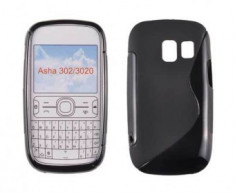 Toc silicon S-Case Nokia Asha 302 Negru foto