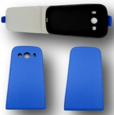 Toc piele FlipCase DELUXE Sony Xperia M2 Albastru foto