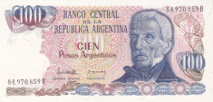 Bancnota Argentina 100 Pesos Argentinos (1983-85) - P315a UNC foto