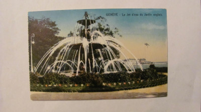 CY - Ilustrata GENEVA &amp;quot;Jetul de Apa si Gradina Engleza&amp;quot; Elvetia necirculata foto