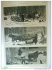 Grafica 1877 The Graphic Canada: Ferma, Cai, Lemne, Iarna, Grau - Ilustratie Veche Engleza 39x26cm