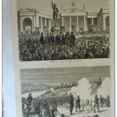 Grafica 1876 The Graphic trupe turcesti insurectie Hertegovina Dublin statuie