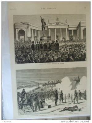 Grafica 1876 The Graphic trupe turcesti insurectie Hertegovina Dublin statuie foto