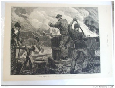 Grafica 24 februarie 1877 The Graphic asfaltare Londra trotuar Marea Britanie foto